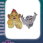 Cheerful Lion Guard Kion and Bunga character embroidery designs - Instant Download