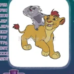 Lion Guard Kion and Ono playful animal embroidery designs - Instant Download