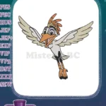 Zazu The Lion King flying bird character embroidery designs - Instant Download