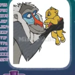 Rafiki holding baby Simba Lion King Disney embroidery designs - Instant Download