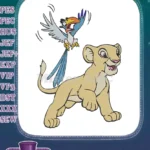 Disney Lion King Nala and Zazu playful embroidery designs - Instant Download