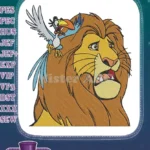 Worried Lion and Zazu Bird Cartoon Embroidery Designs - Instant Download