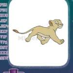 Playful Cartoon Lioness Cub Running Safari Embroidery Designs - Instant Download