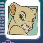 Cute Animated Nala Lion Cub Face Embroidery Designs - Instant Download
