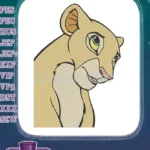 Joyful Lioness Nala Character Embroidery Designs for Kids - Instant Download