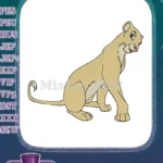 Cute cartoon Nala lioness sitting embroidery designs for kids - Instant Download