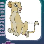 Cute young lioness Nala cartoon embroidery designs for kids - Instant Download