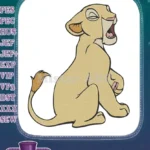 Cute Nala Lion Cub Yawning Cartoon Embroidery Designs - Instant Download