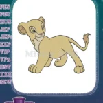 Playful young Nala lioness cub Disney embroidery designs - Instant Download