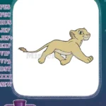 Playful Nala cub running Lion King cartoon embroidery designs - Instant Download