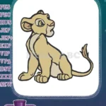 Cute Nala Lion King cub sitting embroidery designs - Instant Download