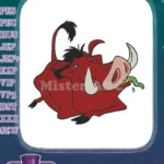 Pumbaa from Lion King eating grub embroidery designs - Instant Download