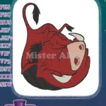 Happy Pumbaa Warthog Disney Character Embroidery Designs - Instant Download