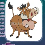 Disney's Pumbaa The Lion King happy warthog character embroidery designs - Instant Download