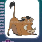 The Lion King Pumbaa Warthog Stretching Playful Embroidery Designs - Instant Download