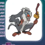 Wise Rafiki mandrill cartoon character Lion King embroidery designs - Instant Download