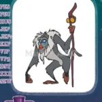 Rafiki Lion King mandrill wise shaman embroidery designs - Instant Download