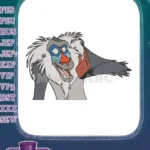 Rafiki the Laughing Mandrill Monkey Cartoon Character Embroidery Designs - Instant Download
