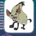 Mischievous Green Hyena Cartoon Character Wild Animal Embroidery Designs - Instant Download