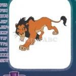 Scar The Lion King Villain Stalking Lion Embroidery Designs - Instant Download