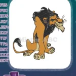 Menacing Scar Lion King Disney Villain embroidery designs - Instant Download