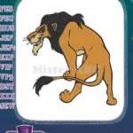 Aggressive Scar lion king villain embroidery designs - Instant Download