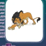 Crouching Evil Scar Lion King Male Lion Embroidery Designs - Instant Download