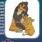 Disney Lion King Scar and Simba cub detailed embroidery designs - Instant Download