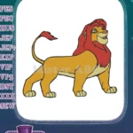 Majestic Simba Lion King character colorful embroidery designs - Instant Download
