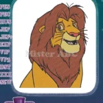 Majestic animated lion king adult Simba embroidery designs - Instant Download