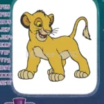 Cute Cartoon Baby Lion Simba Embroidery Designs - Instant Download