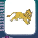 Playful Young Simba Lion Cub Cartoon Embroidery Designs - Instant Download