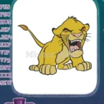 The Lion King Simba cub yawning embroidery designs - Instant Download