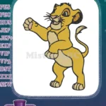 Playful Young Simba Lion King Character Embroidery Designs - Instant Download