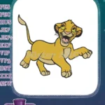 Playful Simba Lion King Cub Cartoon Embroidery Designs - Instant Download