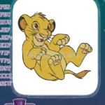 Playful Simba Lion King cartoon embroidery designs for kids - Instant Download