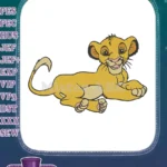 Smiling golden lion cub Simba cartoon embroidery designs - Instant Download