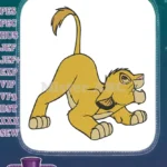Adorable Pouncing Simba Lion King Cub Embroidery Designs - Instant Download