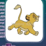 Playful Simba lion cub cartoon African animal embroidery designs - Instant Download