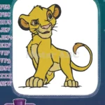 Young Simba Lion King character golden lion cub embroidery designs - Instant Download