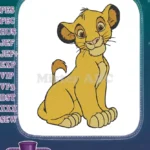 Adorable Young Simba Lion Cub Cartoon Embroidery Designs - Instant Download
