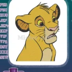 Golden yellow lion cub Simba surprised expression embroidery designs - Instant Download