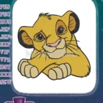 Cute baby Simba Lion King character embroidery designs - Instant Download
