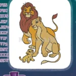 Lion King family Mufasa Sarabi Simba embroidery designs - Instant Download