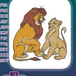 Majestic Lion King couple embroidery designs for safari animal lovers - Instant Download