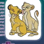 Disney Lion King Simba Nala Playful Cubs Embroidery Designs - Instant Download