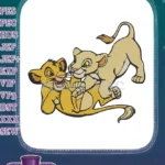 Playful Simba Nala Lion King cub embroidery designs - Instant Download