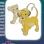 Playful Happy Lion Cubs Safari Animal Embroidery Designs - Instant Download
