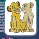Simba Nala Lion King Cub Embroidery Designs for Children - Instant Download
