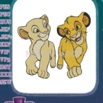Happy Simba Nala Lion King cubs embroidery designs - Instant Download